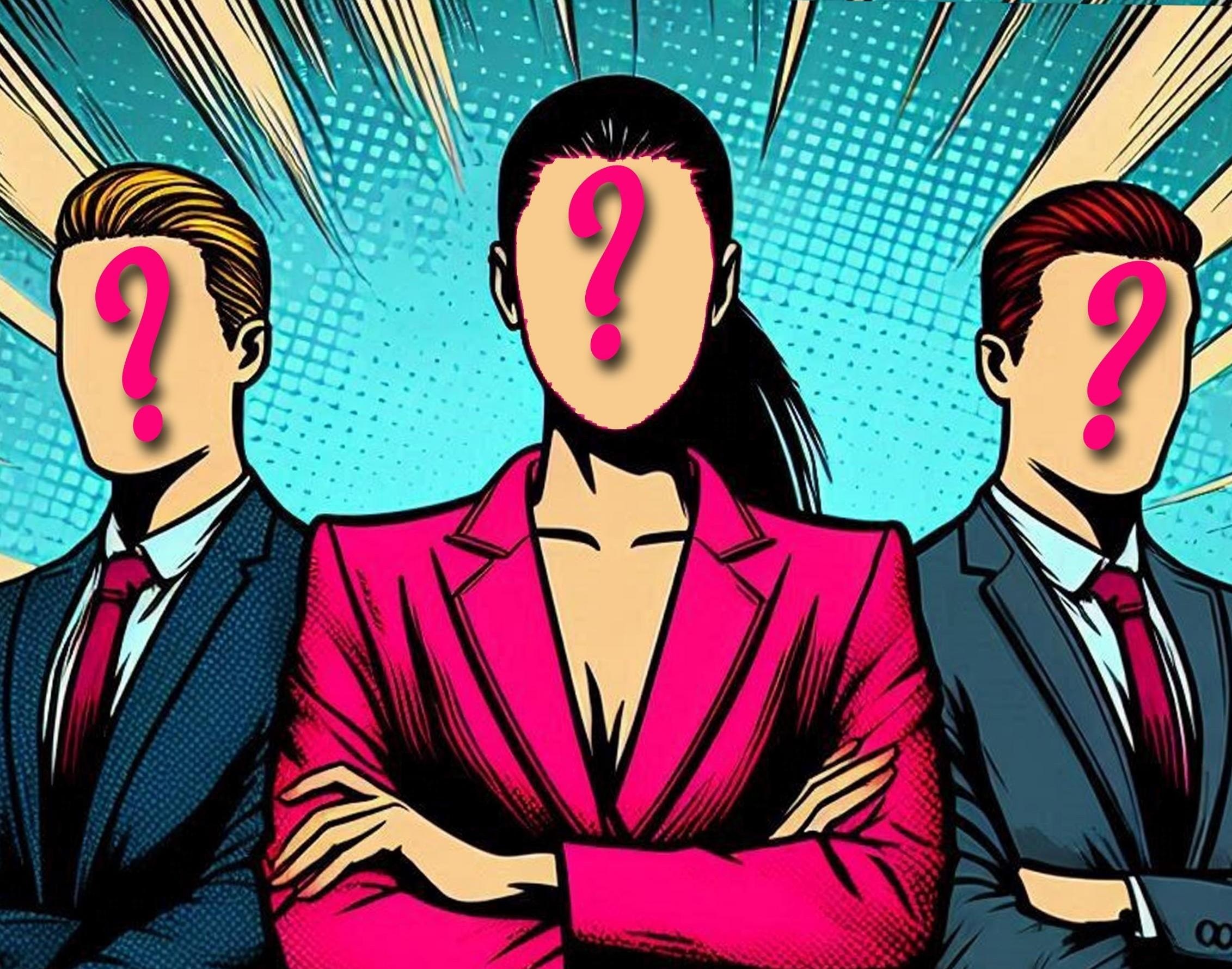 Comic, 3 Personen mit Fragezeichen in den Gesichtern